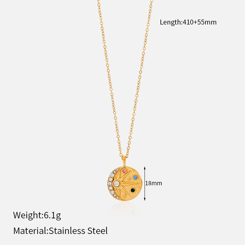 Wholesale Vintage twisted star and moon metal necklace